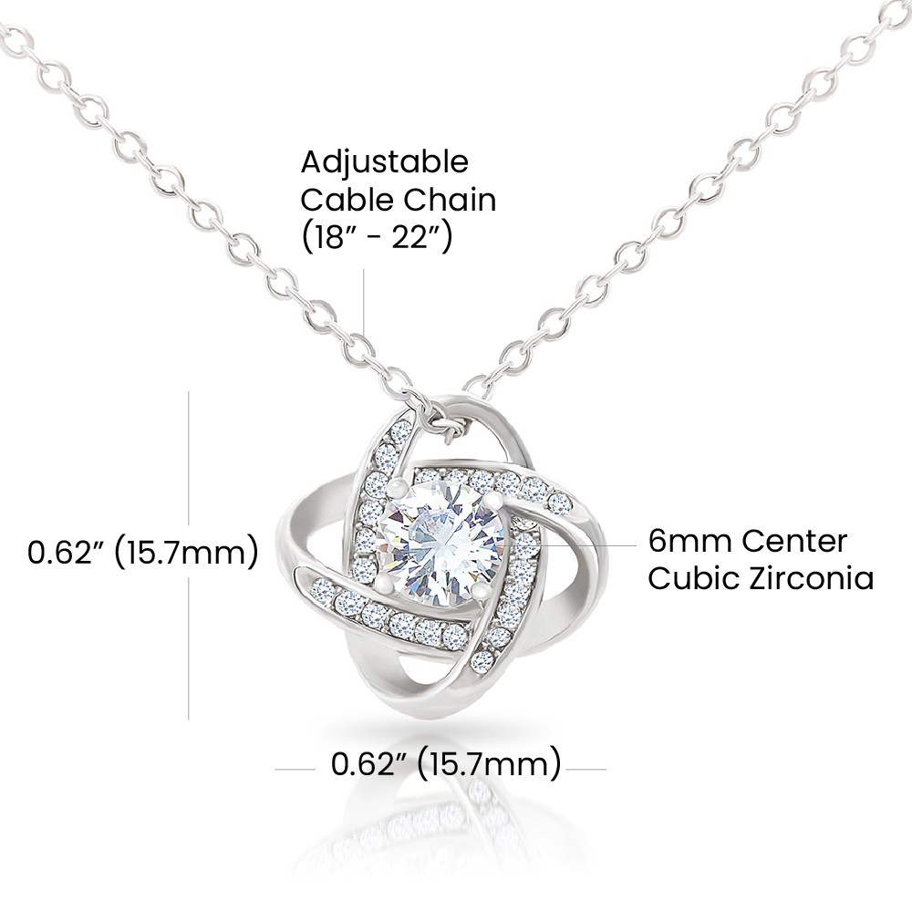 My Love Knot Necklace – Romantic Gift for Wife, Girlfriend, or Mom | White & Yellow Gold Finish”