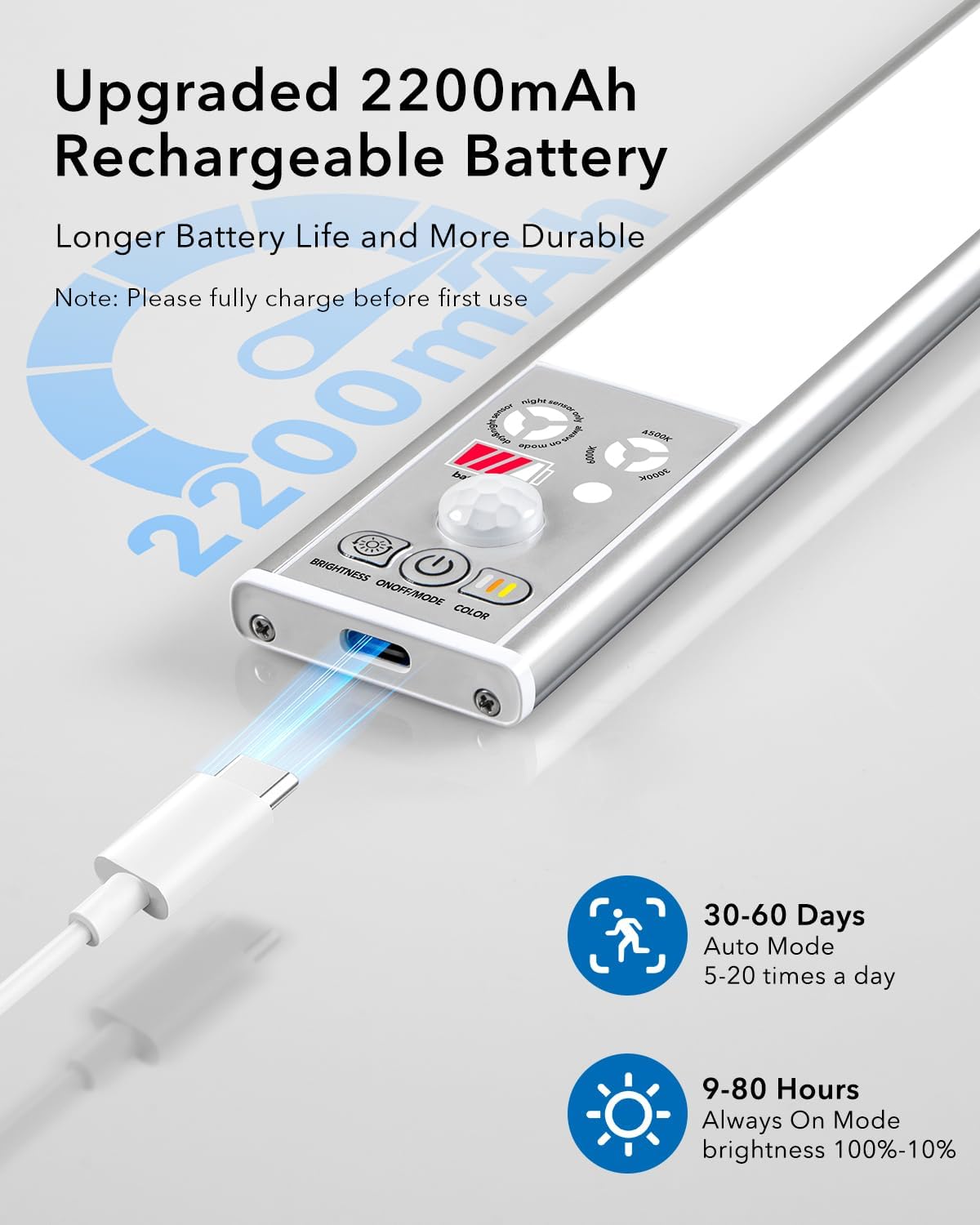 GlowTrack™ Smart Light – Motion-Activated LED Bar with Adjustable Brightness