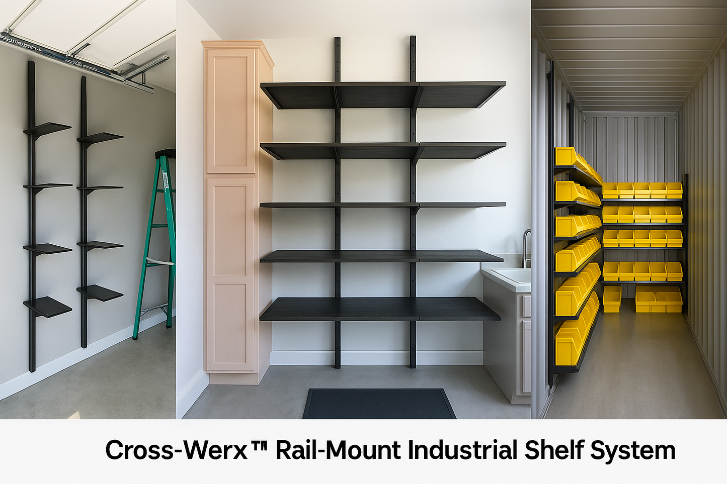 Cross-Werx™ Rail-Mount Industrial Shelf System