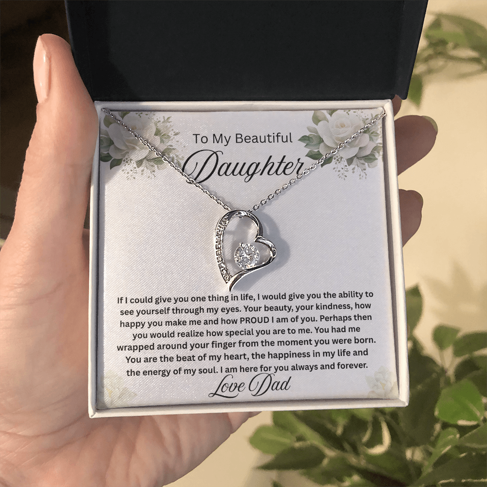 To My Beautiful Daughter-Forever Love Necklace
