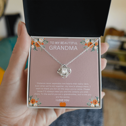 To my Beautiful Grandma-Love Knot Necklace