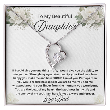 To My Beautiful Daughter-Forever Love Necklace