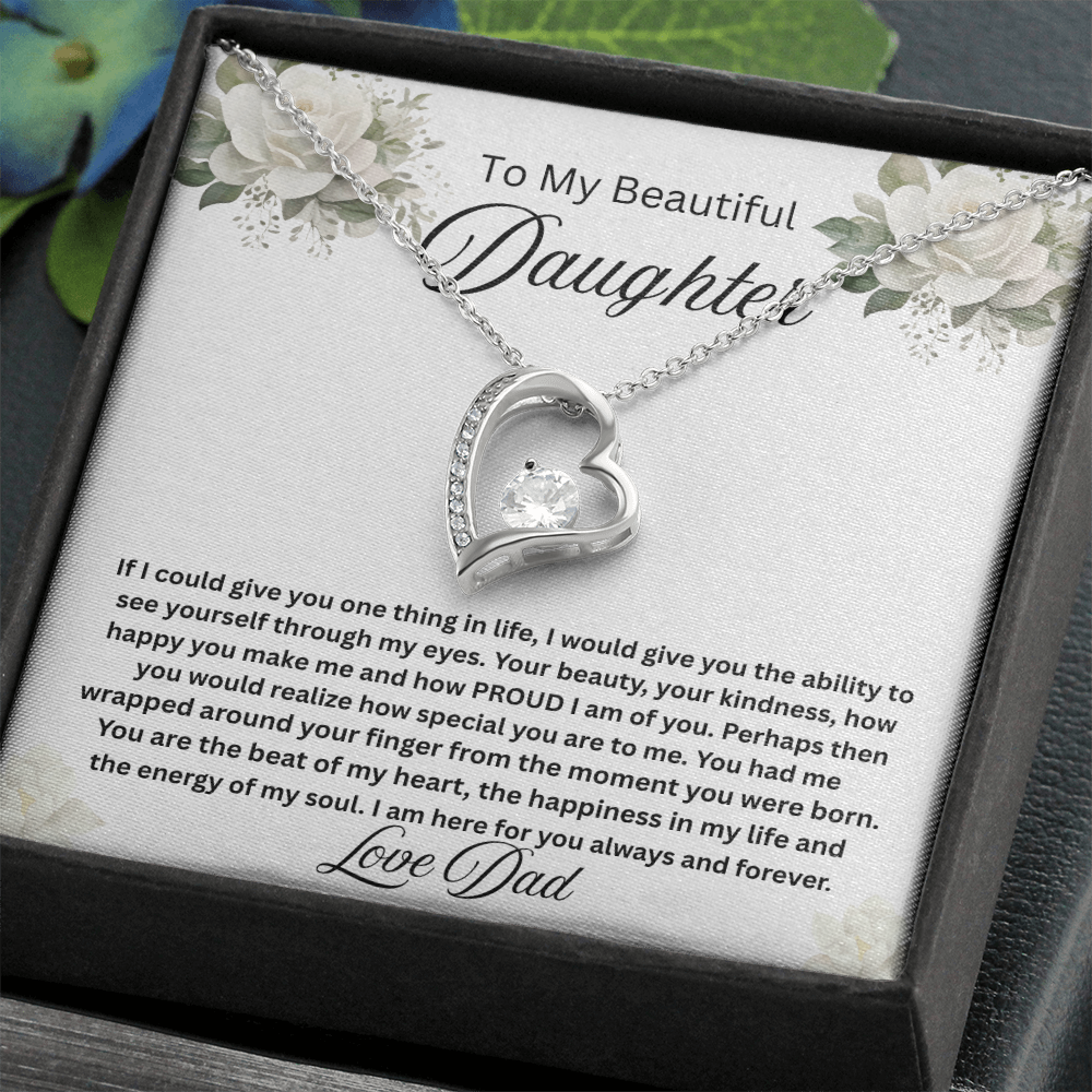 To My Beautiful Daughter-Forever Love Necklace