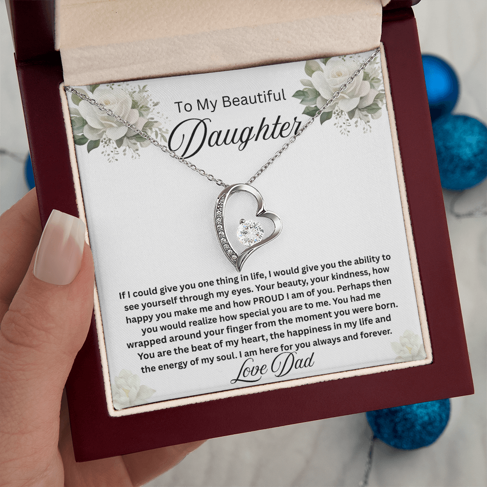 To My Beautiful Daughter-Forever Love Necklace