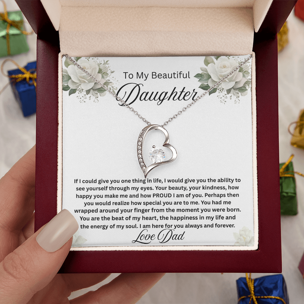 To My Beautiful Daughter-Forever Love Necklace
