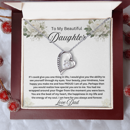 To My Beautiful Daughter-Forever Love Necklace