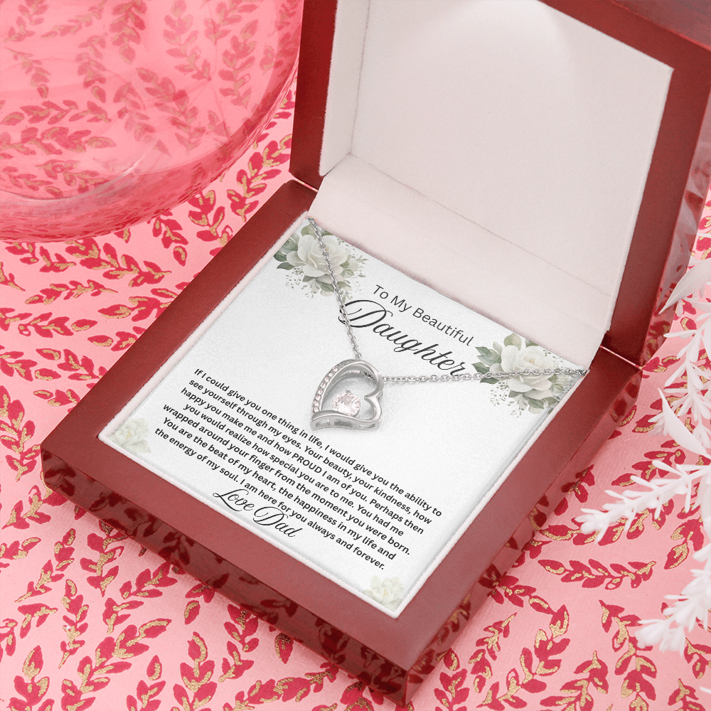 To My Beautiful Daughter-Forever Love Necklace
