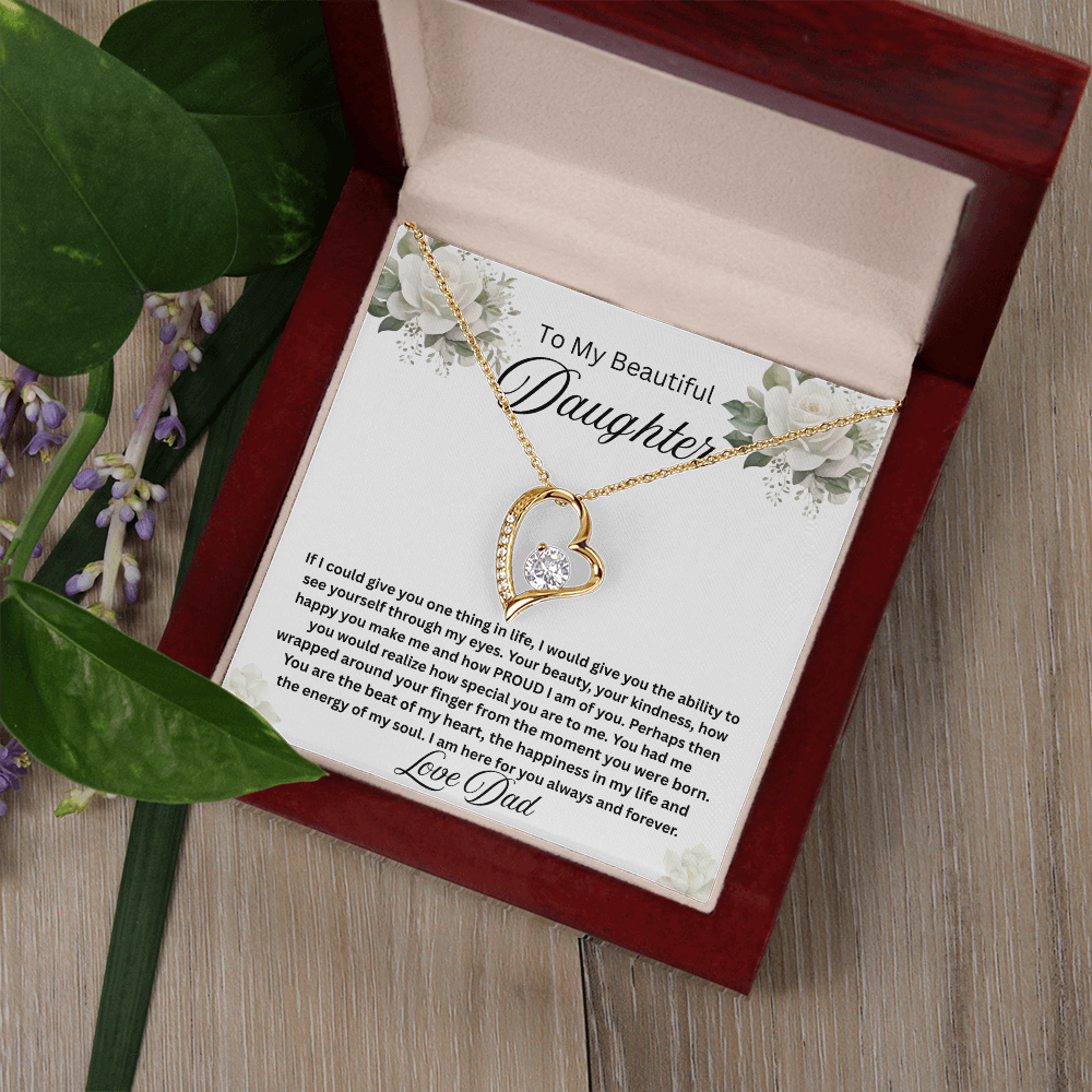 To My Beautiful Daughter-Forever Love Necklace