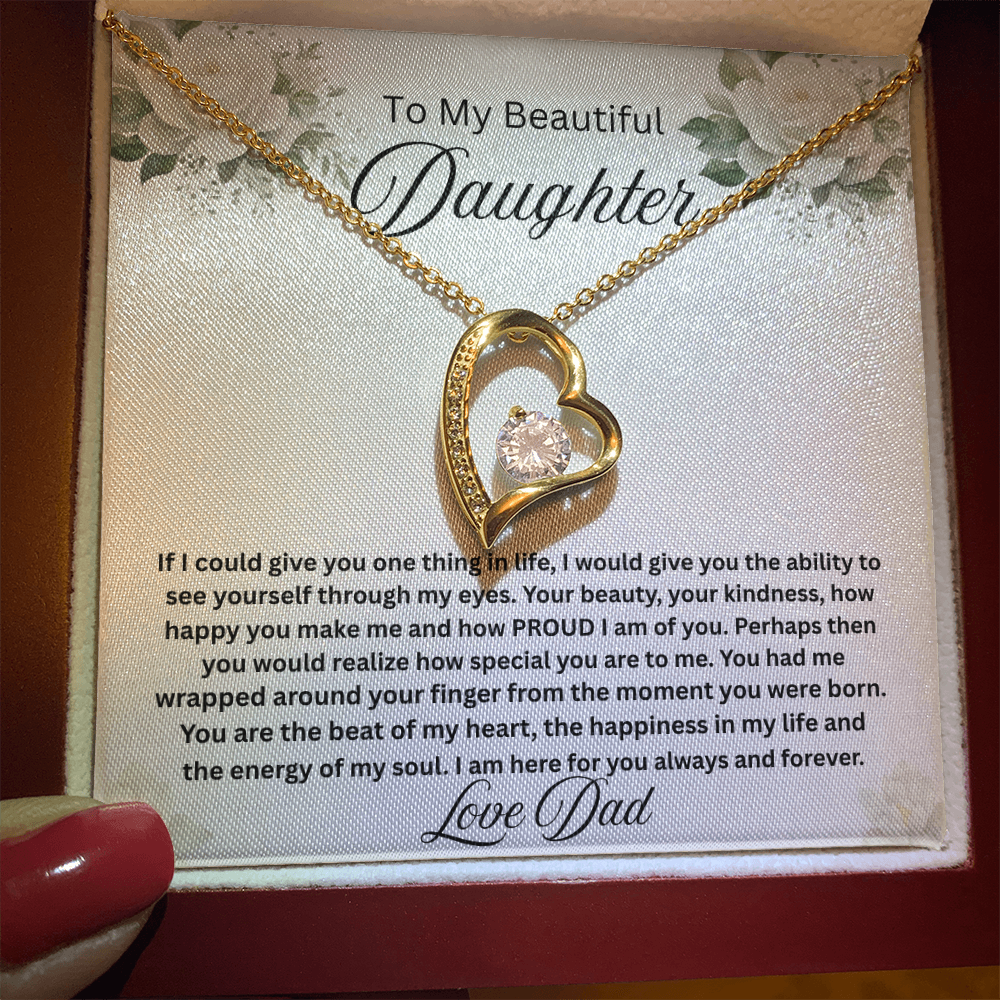 To My Beautiful Daughter-Forever Love Necklace