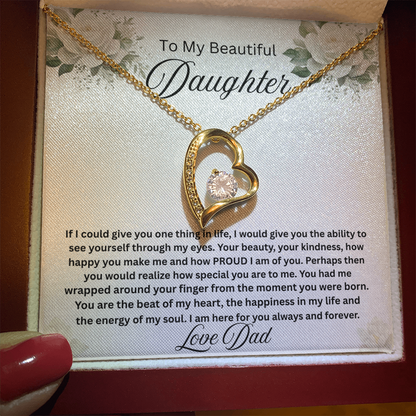 To My Beautiful Daughter-Forever Love Necklace