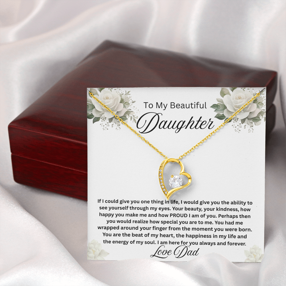 To My Beautiful Daughter-Forever Love Necklace