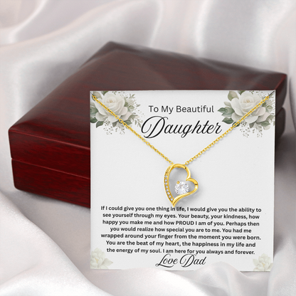 To My Beautiful Daughter-Forever Love Necklace