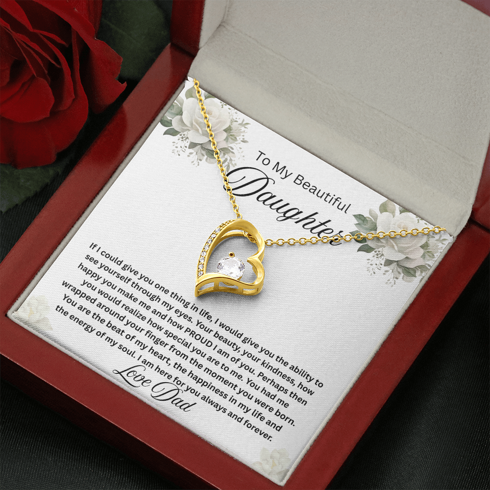 To My Beautiful Daughter-Forever Love Necklace
