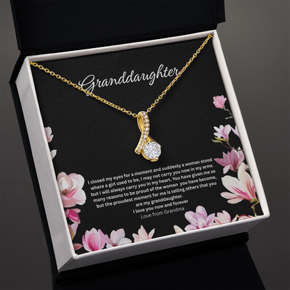 To My Granddaughter - "Proudest Moment" Alluring Beauty Necklace