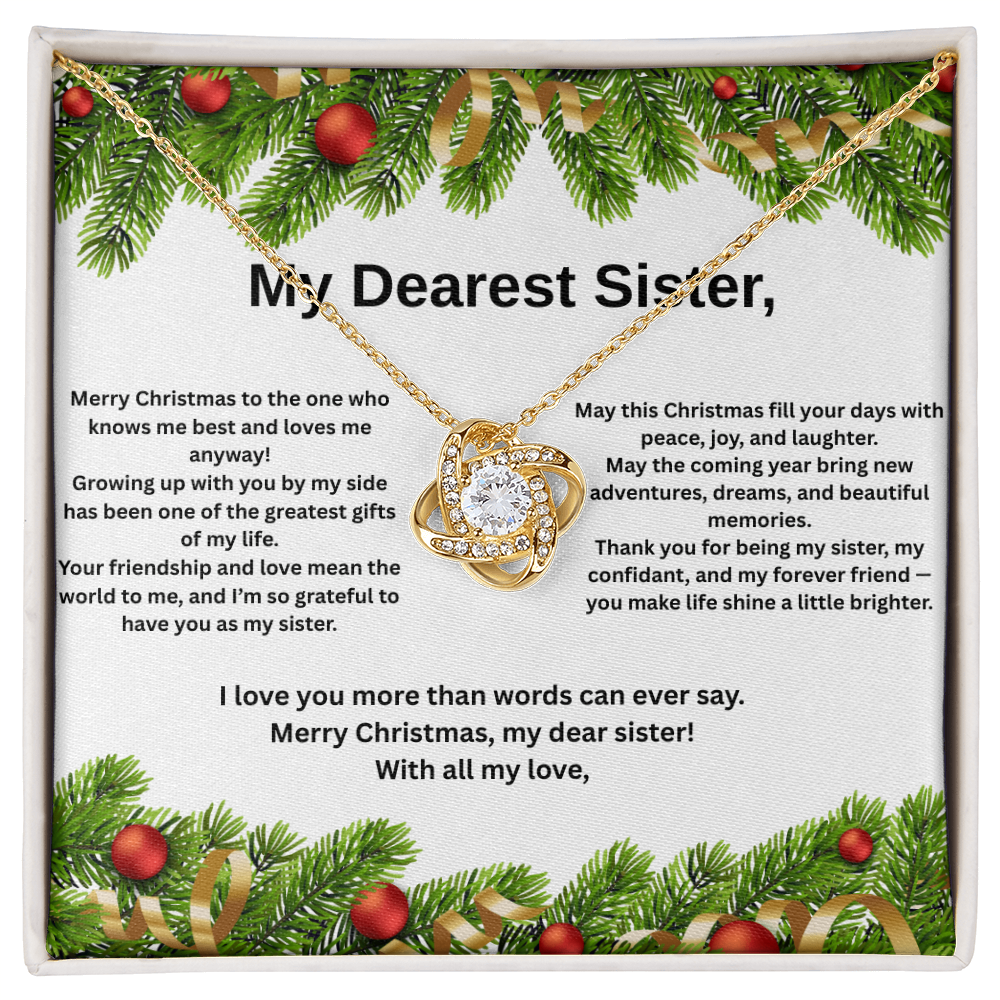 My Dearest Sister Love Knot Necklace