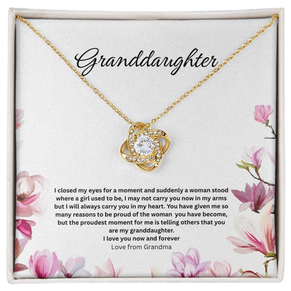 Granddaughter-Love Knot Necklace