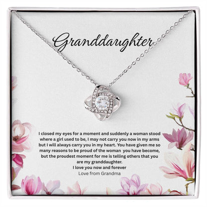 Granddaughter-Love Knot Necklace