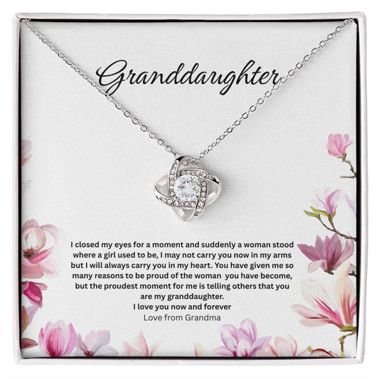 Granddaughter-Love Knot Necklace