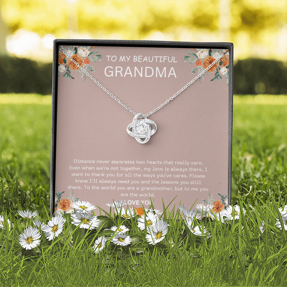 To my Beautiful Grandma-Love Knot Necklace