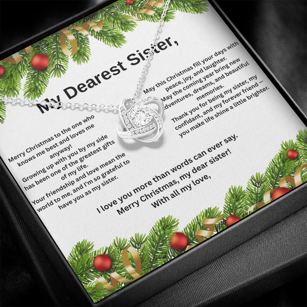 My Dearest Sister Love Knot Necklace