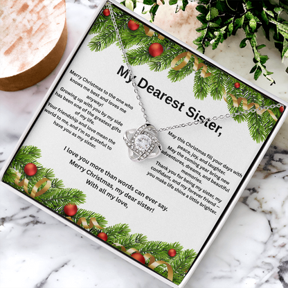 My Dearest Sister Love Knot Necklace