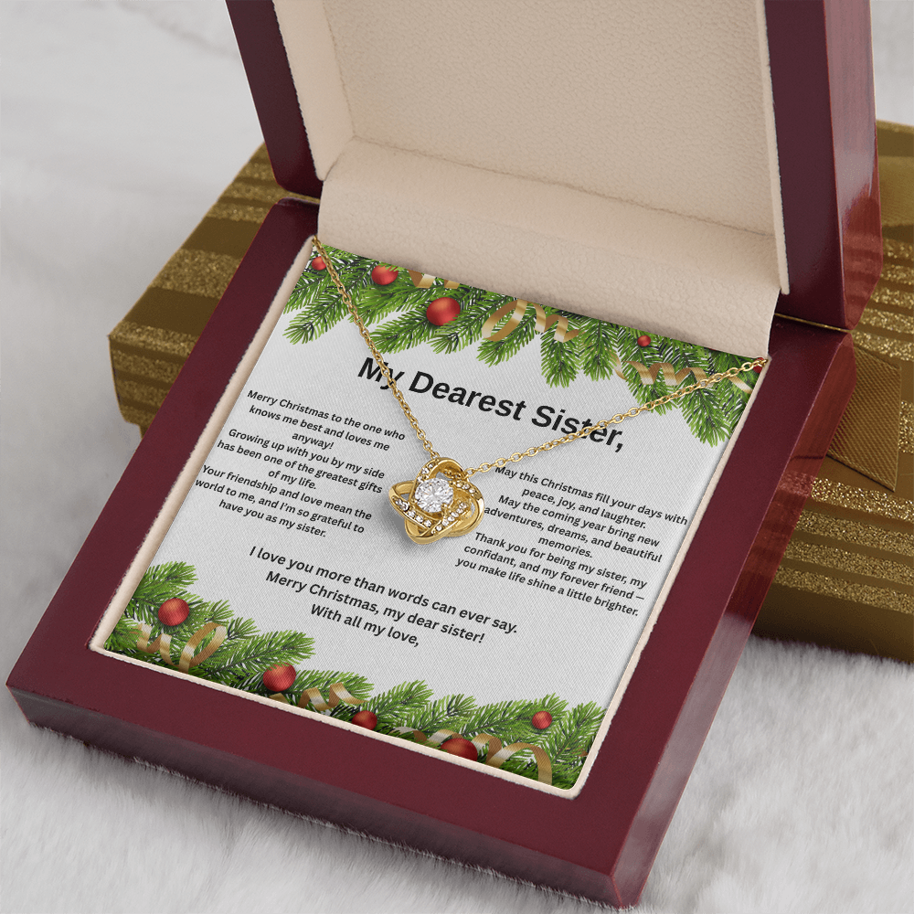 My Dearest Sister Love Knot Necklace