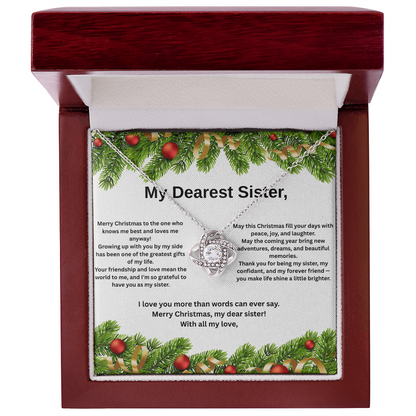 My Dearest Sister Love Knot Necklace