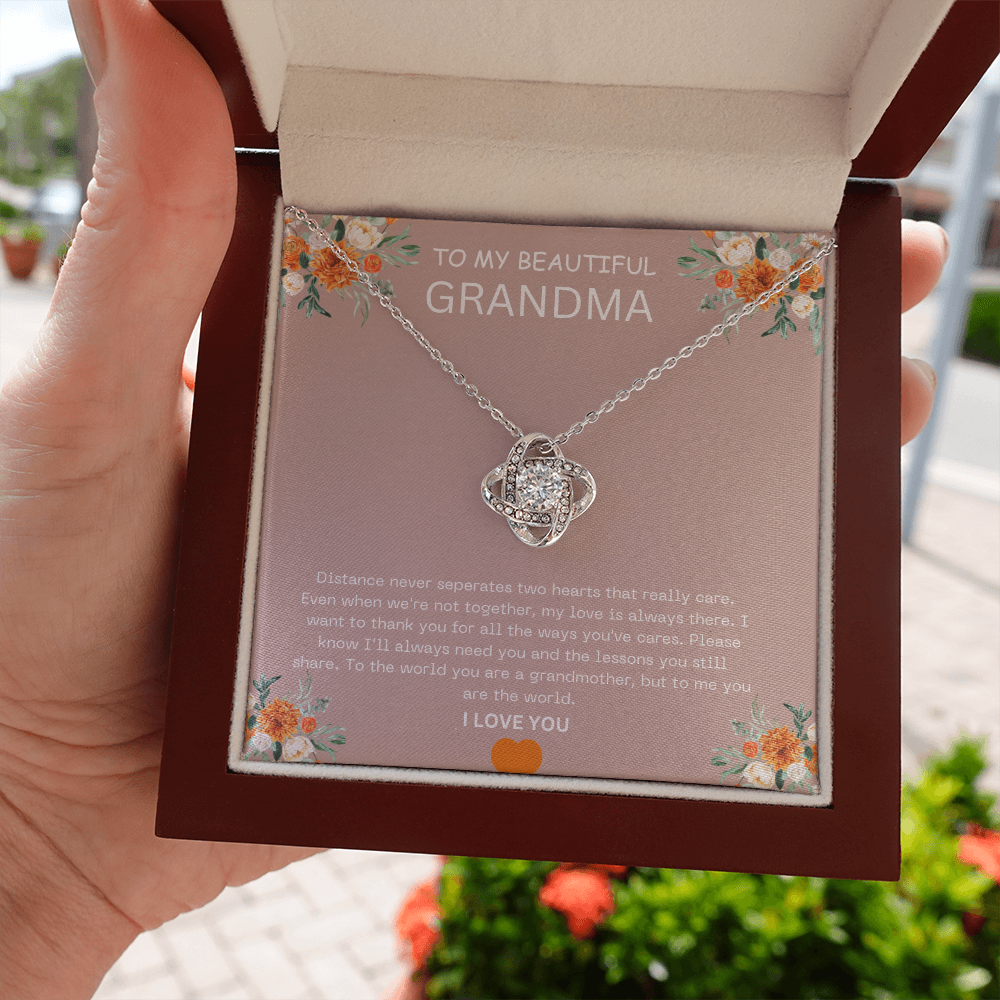 To my Beautiful Grandma-Love Knot Necklace