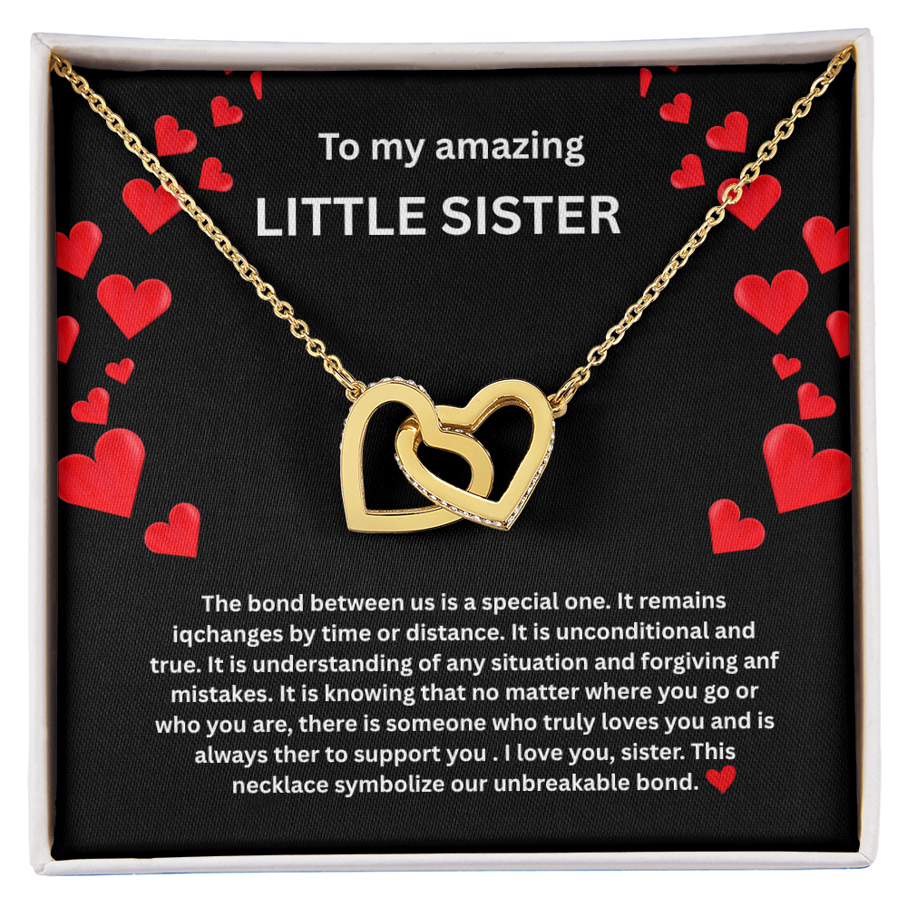 Little Sister Necklace Interlocking Hearts