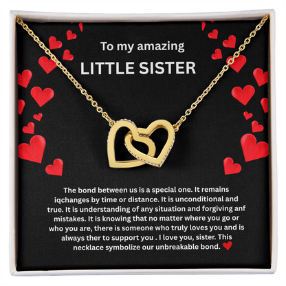 Little Sister Necklace Interlocking Hearts