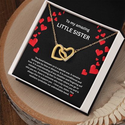 Little Sister Necklace Interlocking Hearts