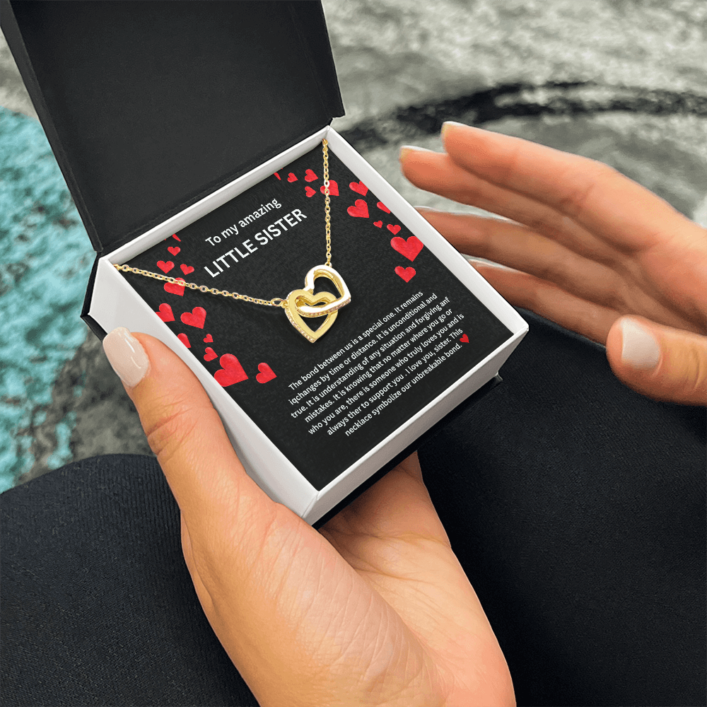 Little Sister Necklace Interlocking Hearts