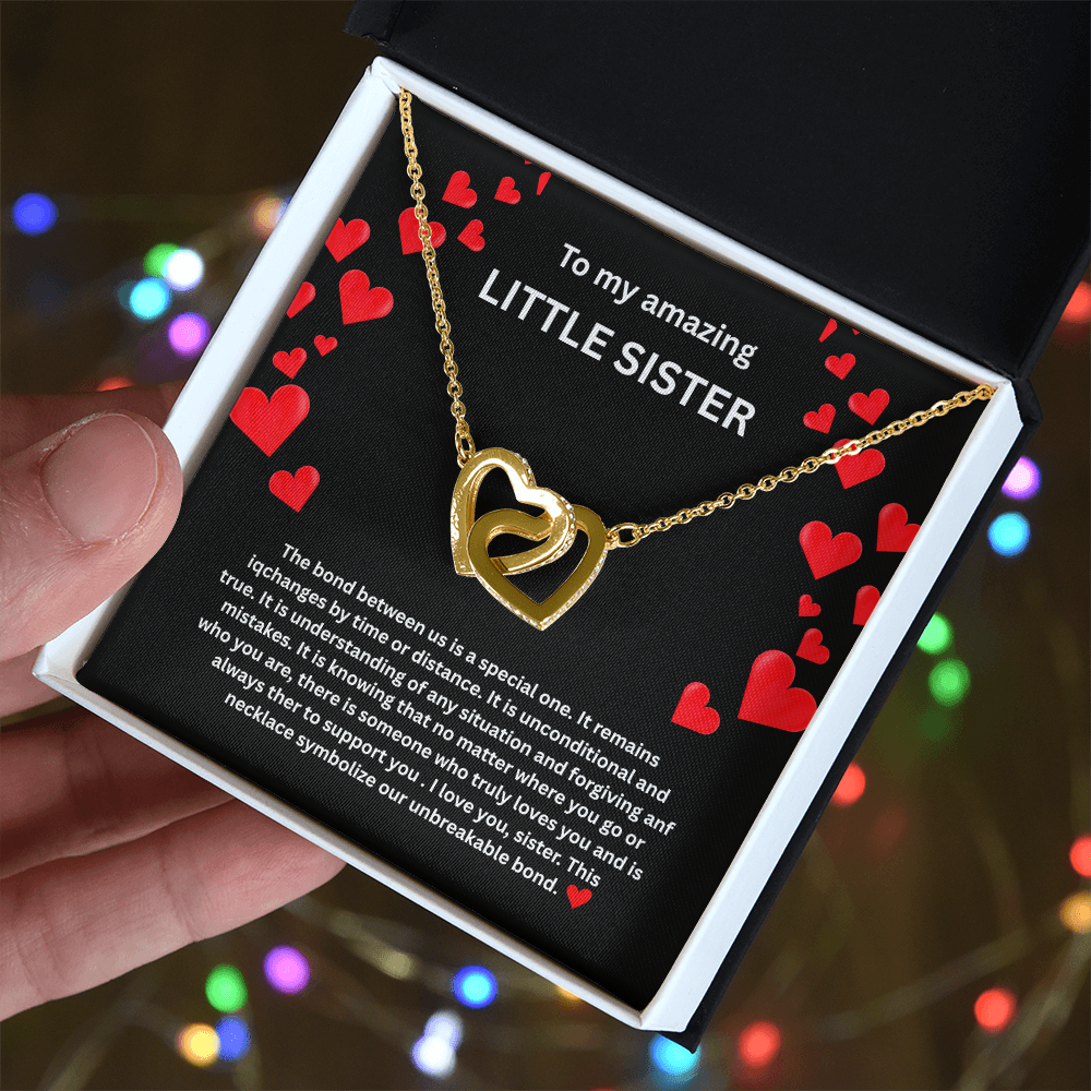 Little Sister Necklace Interlocking Hearts
