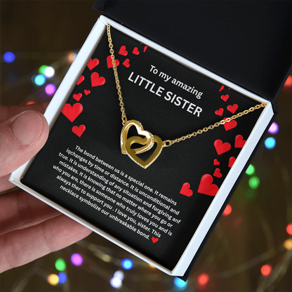 Little Sister Necklace Interlocking Hearts