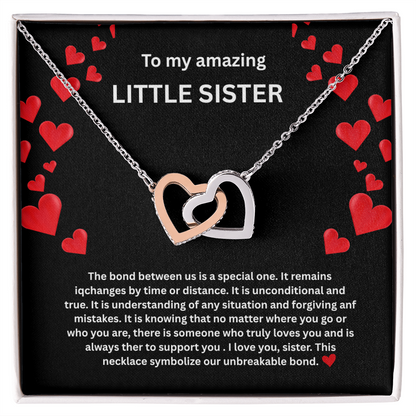 Little Sister Necklace Interlocking Hearts