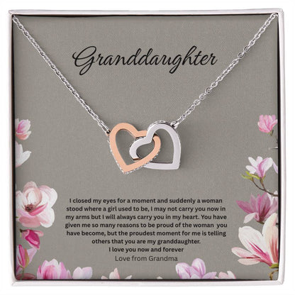 Granddaughter  Interlocking Hearts necklace
