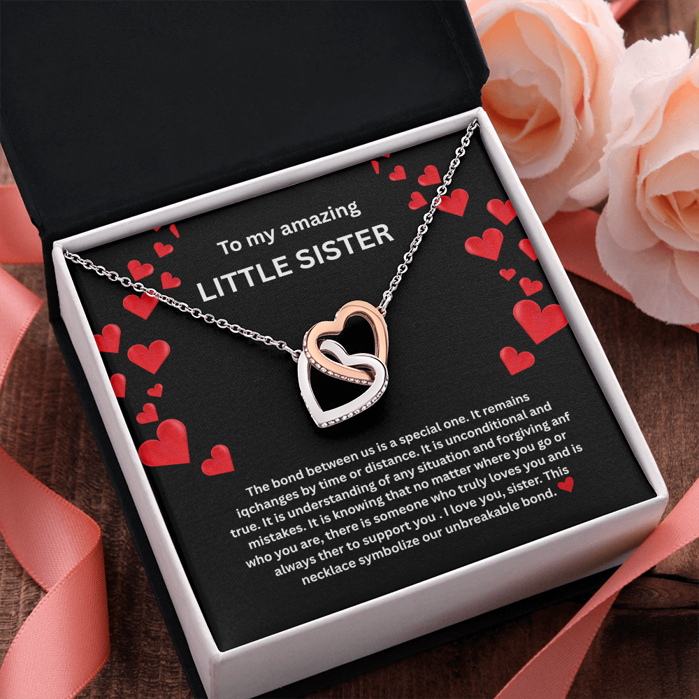 Little Sister Necklace Interlocking Hearts
