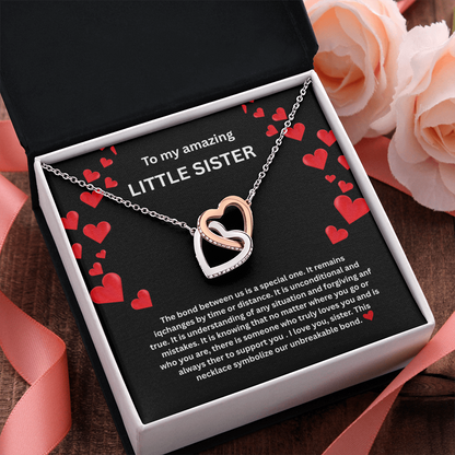 Little Sister Necklace Interlocking Hearts