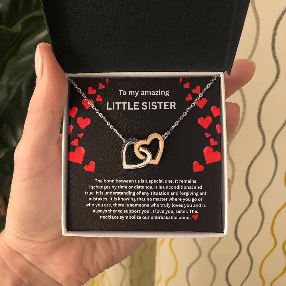 Little Sister Necklace Interlocking Hearts