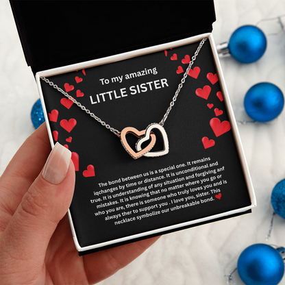 Little Sister Necklace Interlocking Hearts