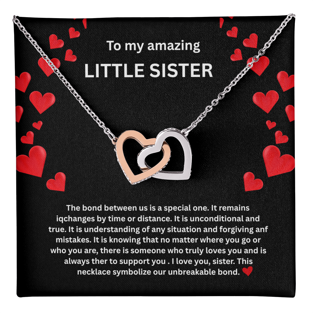 Little Sister Necklace Interlocking Hearts