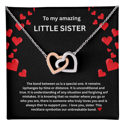 Little Sister Necklace Interlocking Hearts