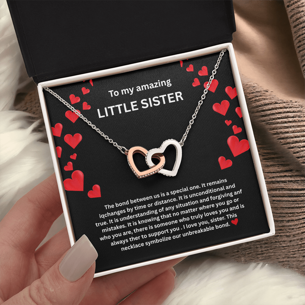 Little Sister Necklace Interlocking Hearts