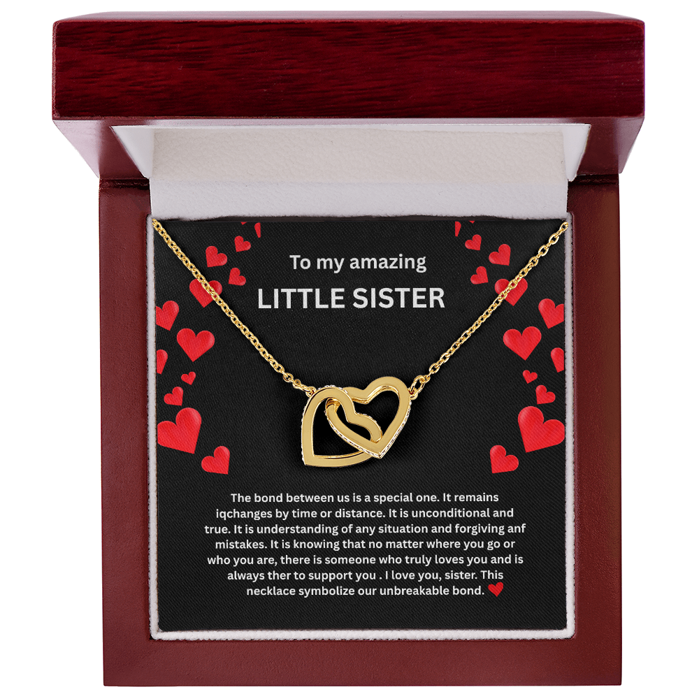 Little Sister Necklace Interlocking Hearts