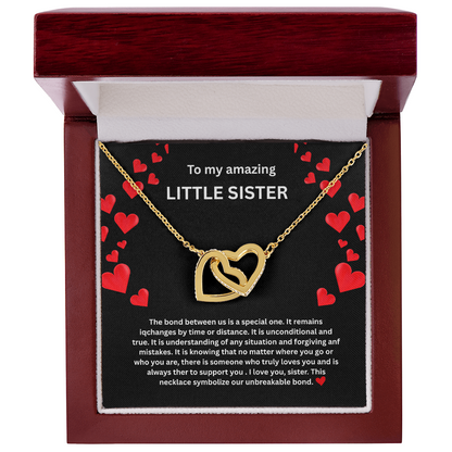 Little Sister Necklace Interlocking Hearts