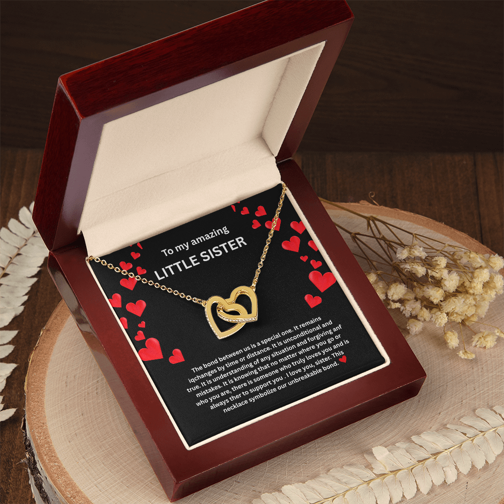 Little Sister Necklace Interlocking Hearts