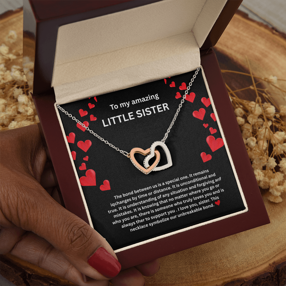 Little Sister Necklace Interlocking Hearts