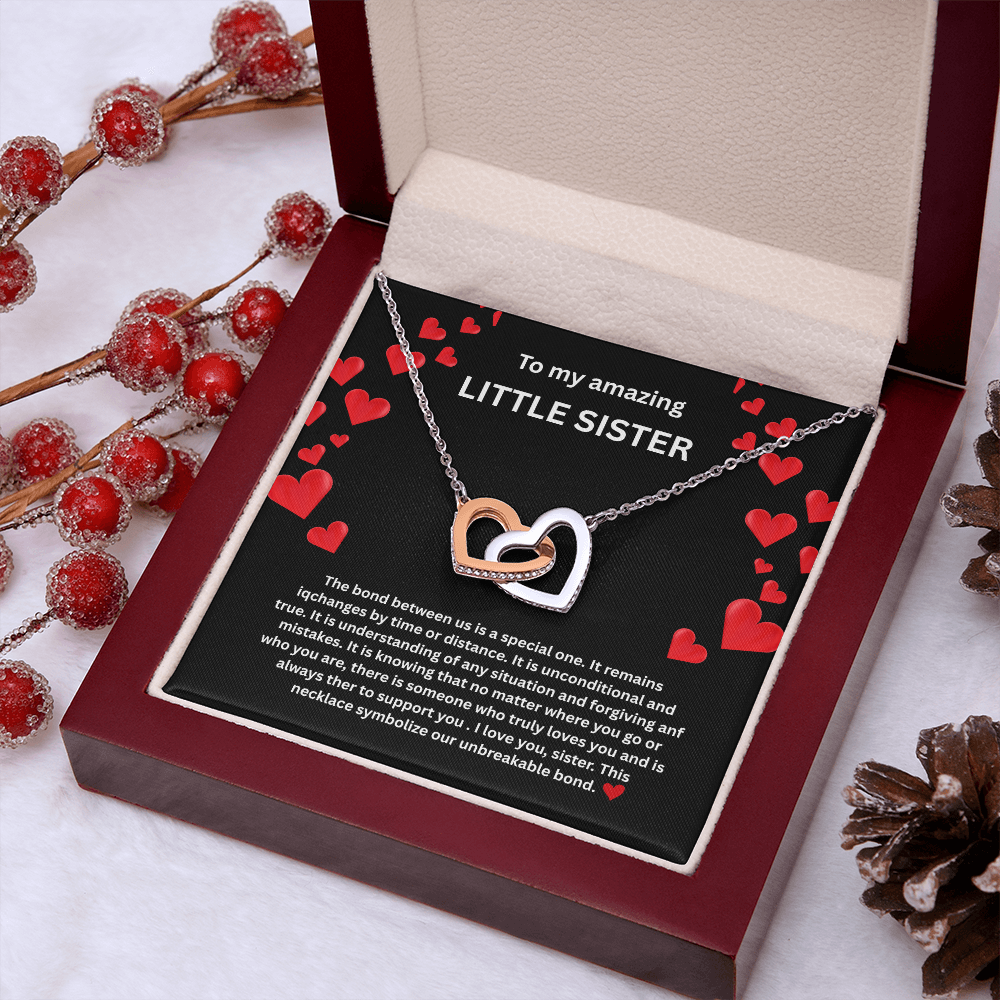 Little Sister Necklace Interlocking Hearts
