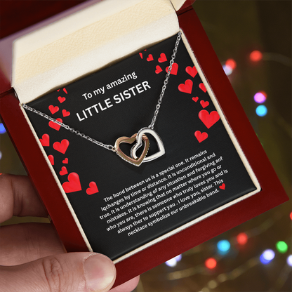 Little Sister Necklace Interlocking Hearts