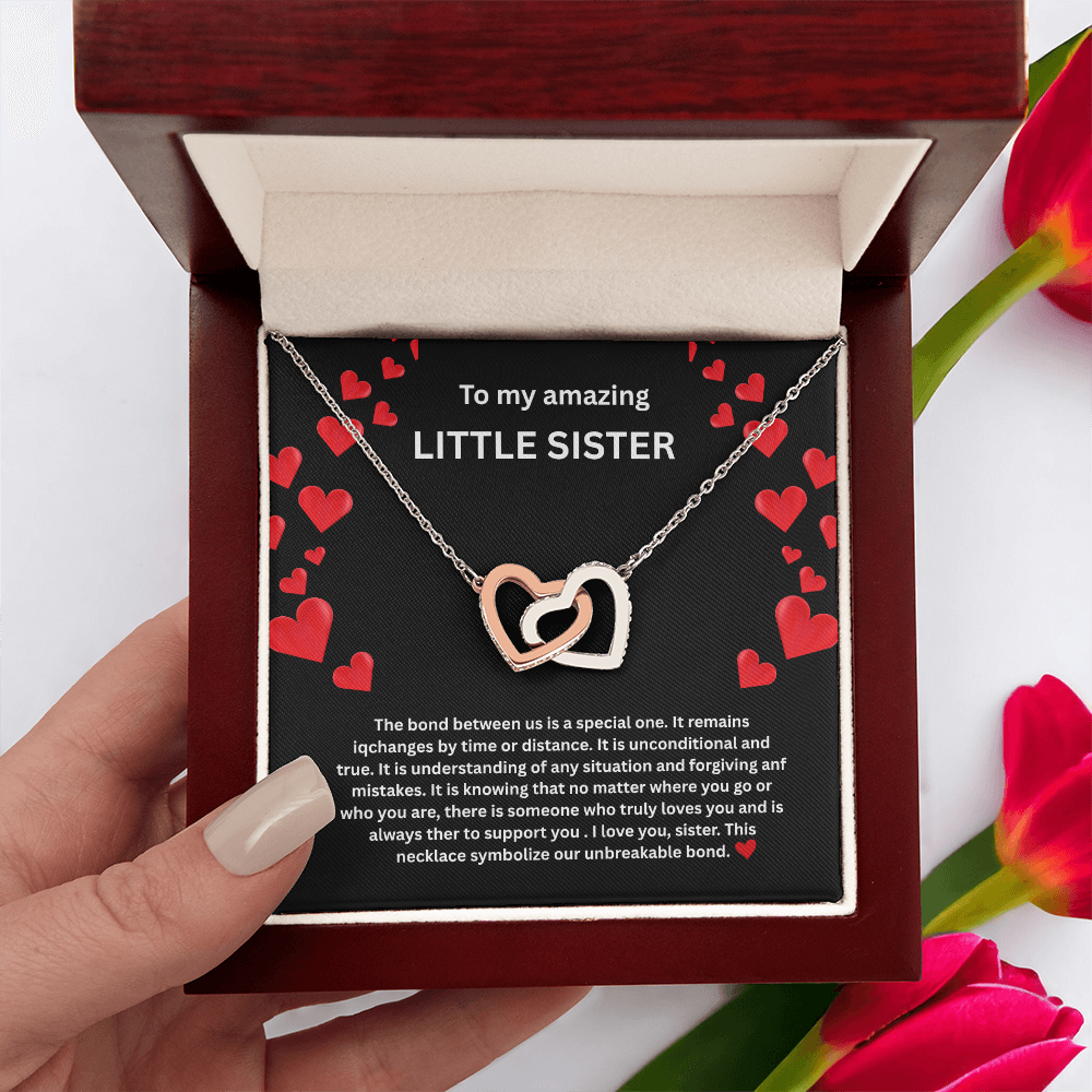 Little Sister Necklace Interlocking Hearts